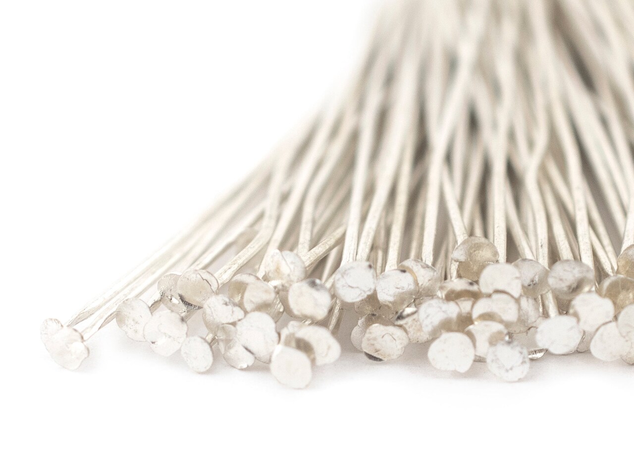 The Bead Chest Silver 21 Gauge 2 Inch Head Pins (Approx 100 pieces)